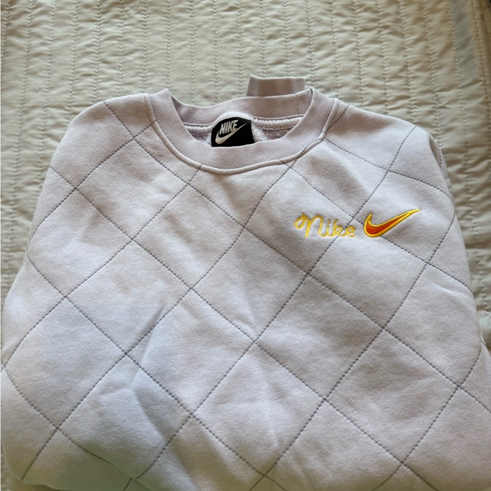 Nike Quilted Sweatshirt with Yellow Logo